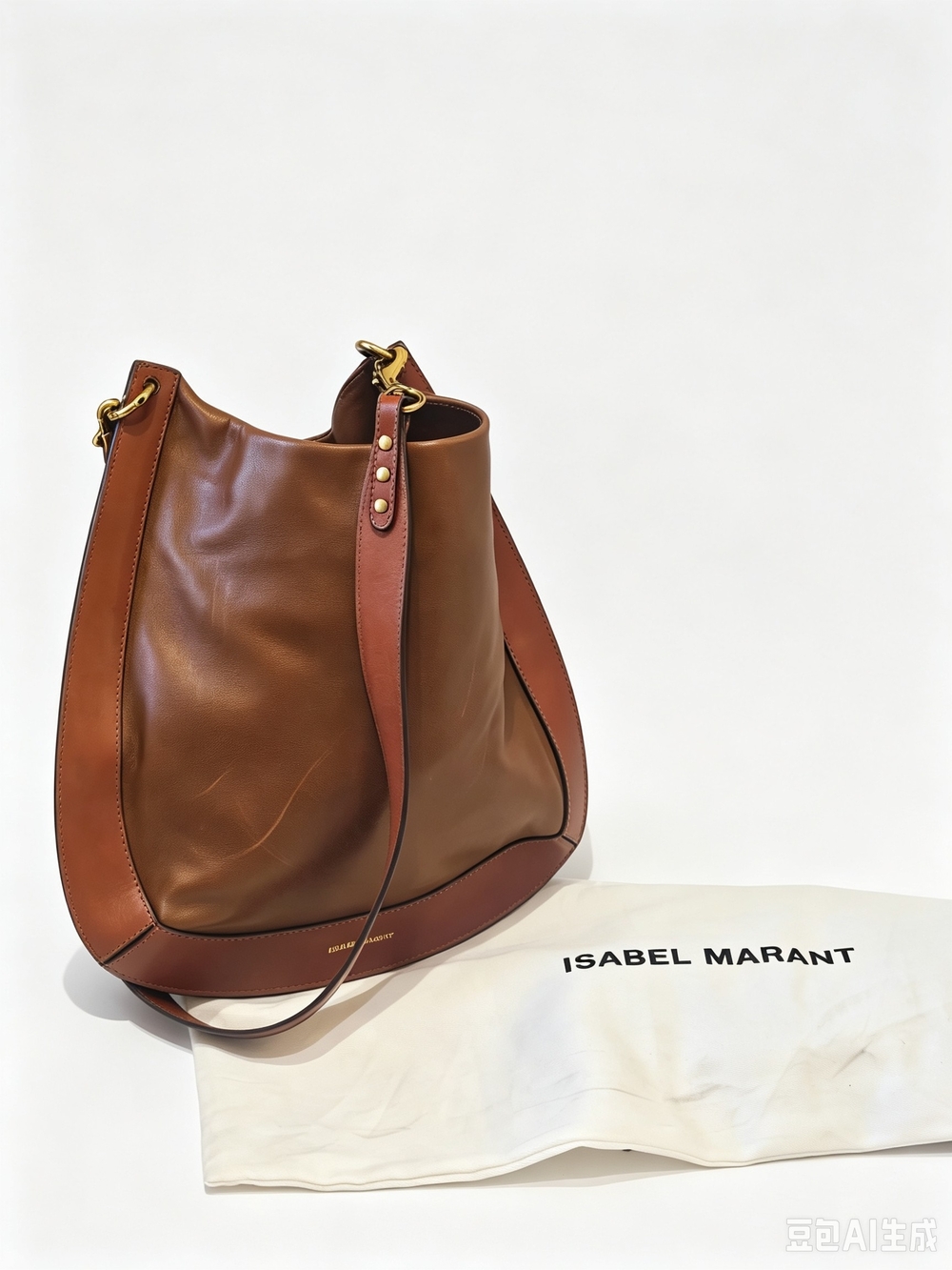 Isabel Marant MOSKAN Brown Leather Hobo Bag